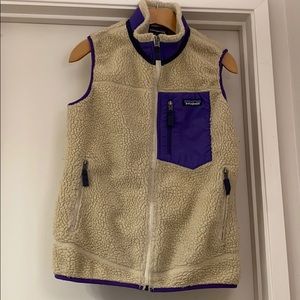 Patagonia tan and purple vest size small